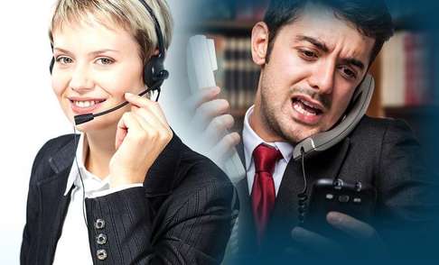 mobile image of receptionist on call